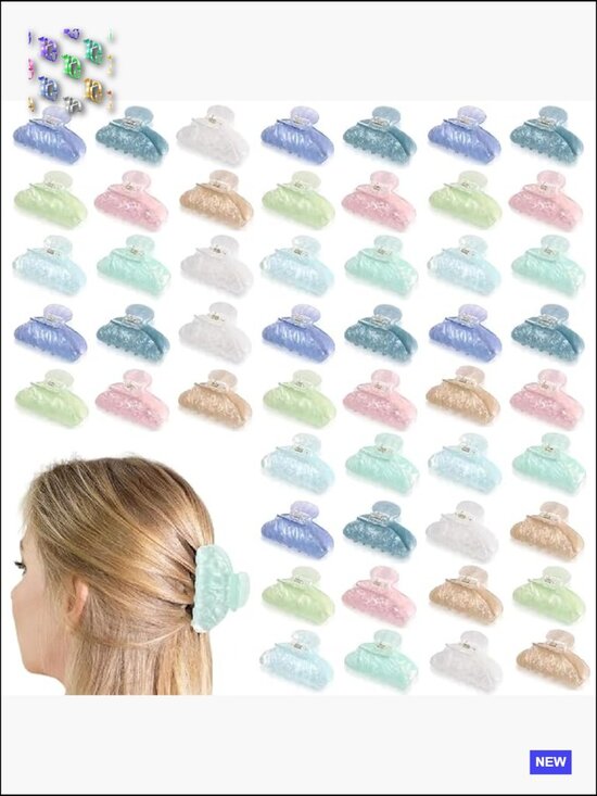 80 Large Acrylic Hair Claw Clips Non Slip Hair Clamps Cute DIY Hairclips Bulk main image 6